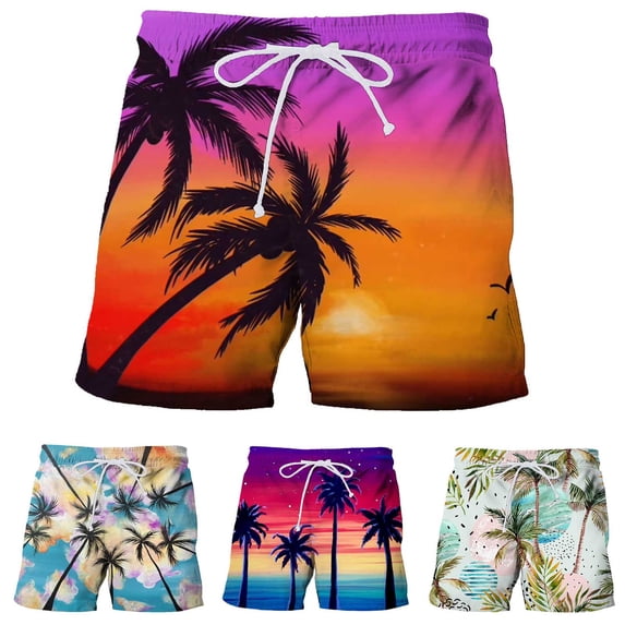 AXXD Bike Shorts For Men Hawaii Printing Summer Vacation Beach Shorts Swimming Trunks Father's Day Gift