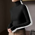 thumbnail image 1 of AXXD Black Basic Summer Shirts for Women 2024 Turtle Necks Winter Bottomed Double-sided Long Sleeve Clothes Tops, 1 of 9