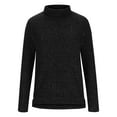 thumbnail image 1 of AXXD Black Basic T-Shirts for Women Summer 2024 Turtle Necks Casual Solid Pullover Long Sleeve Loose Blouse Tops, 1 of 4