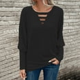 thumbnail image 1 of AXXD Black Basic Tunic Sweatshirts for Women Trendy Summer 2024 Casual Lantern Sleeve Blouse V-Neck Pullover Solid Color Tunic Tops, 1 of 6
