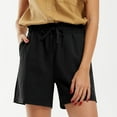 thumbnail image 1 of AXXD Black Biker Shorts Women With Pockets Summer Solid Color Drawstring Sports Shorts With Pocket Mother's Day, 1 of 9