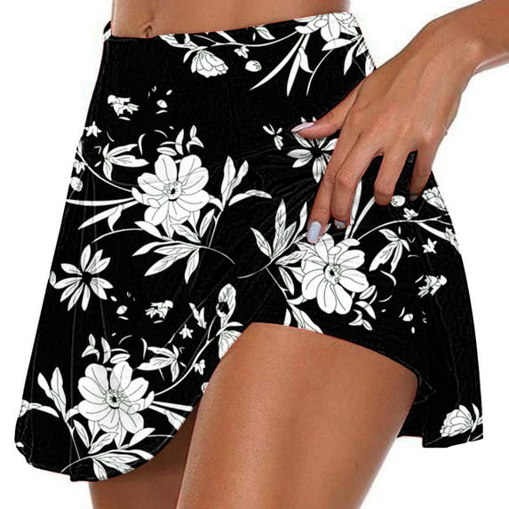 AXXD Black Lady Shorts Summer Pleated Athletic Stretchy Short Yoga Skirt Shorts Mother's Day