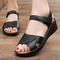 thumbnail image 1 of AXXD Black Sandals for Women New Summer Flat Sole Shoes Casual Beach Outwear Open Toe Sandals, 1 of 4