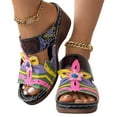 thumbnail image 1 of AXXD Black Sandals for Women Summer Comfort Wedge Trendy Orthopedic Slip On Mothers Day, 1 of 9