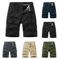 thumbnail image 1 of AXXD Black Summer Shorts For Men Casual Pure Color Outdoors Pocket Beach Work Trouser Cargo Shorts Father's Day Gift, 1 of 4