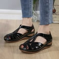 thumbnail image 1 of AXXD Black Wedge Sandals for Women Sandals With Arch Support Summer Casual Comfortable Hollowed Out Sandals, 1 of 4