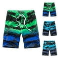 thumbnail image 1 of AXXD Blue Gym Shorts Men Summer Hawaiian Shorts with Pocket Elastic Waist Drawstring Capris Beach Home Holiday Surfing Shorts Father's Day Gift, 1 of 9