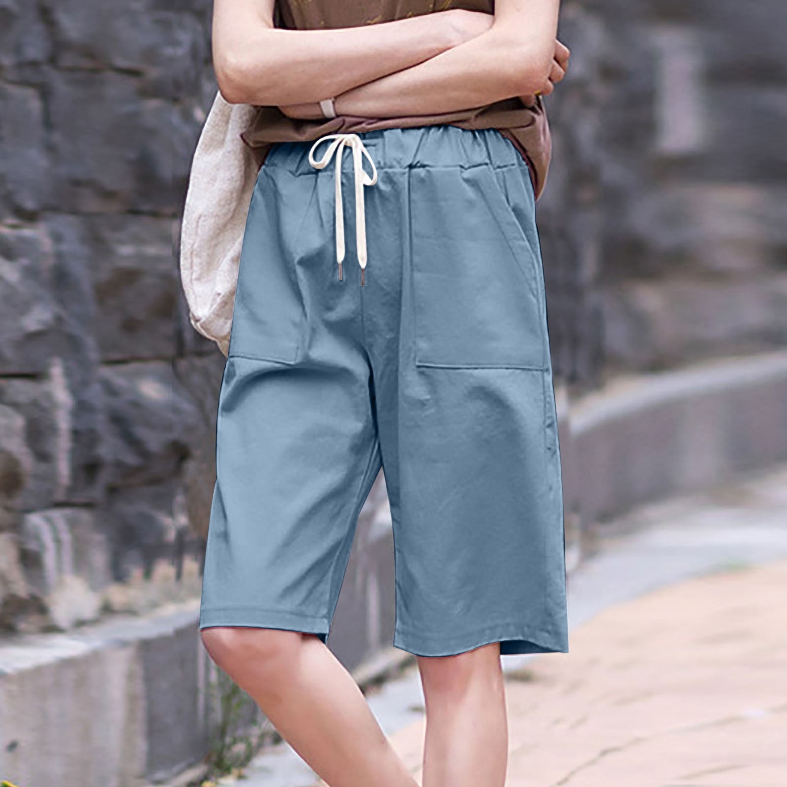 AXXD-Blue-Plus-Size-Shorts-for