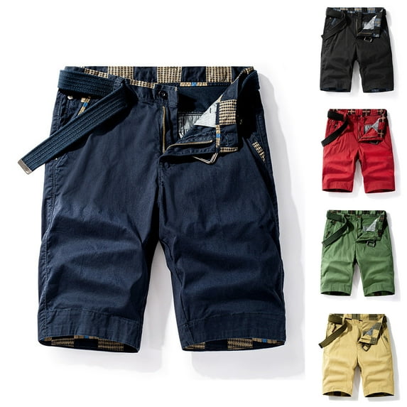 AXXD Blue Sweat Shorts Men Summer Work Shorts with Multi-pocket Mid-waist Cargo Shorts New Arrival