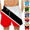 thumbnail image 1 of AXXD Blue Tennis Shorts For Men Casual Summer Elastic Waist Printed Striped Colorblock Beach Shorts New Arrival, 1 of 1