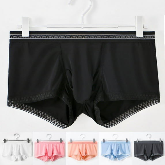 AXXD Boxers For Men,Lace Colored High Waist Short Leg Fitting Tag-Free Breathable Father's day Boxer Briefs For Men's Big and Tall Clearence 6-Pack