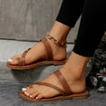 thumbnail image 1 of AXXD Brown Heeled Sandals for Women Comfort Flat Flip Flop Summer Trendy Mothers Day, 1 of 7