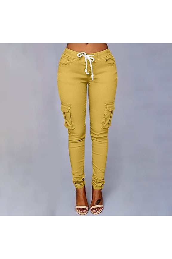 Cargo Pants Women Mom Casual Loose 2022 Rose-Waist Solid Linen Pants For Women Wide-Leg Pant For Clearence