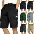 thumbnail image 1 of AXXD Cargo Shorts For Men Summer Casual Solid Pants Drawstring Waist Athletic Gym Shorts With Pocket New Arrival, 1 of 8