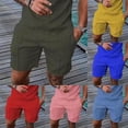 thumbnail image 1 of AXXD Cargo Shorts For Men Summer Plus Size Cotton Elastic Drawstring Color Sports Pocket Shorts New Arrival, 1 of 7