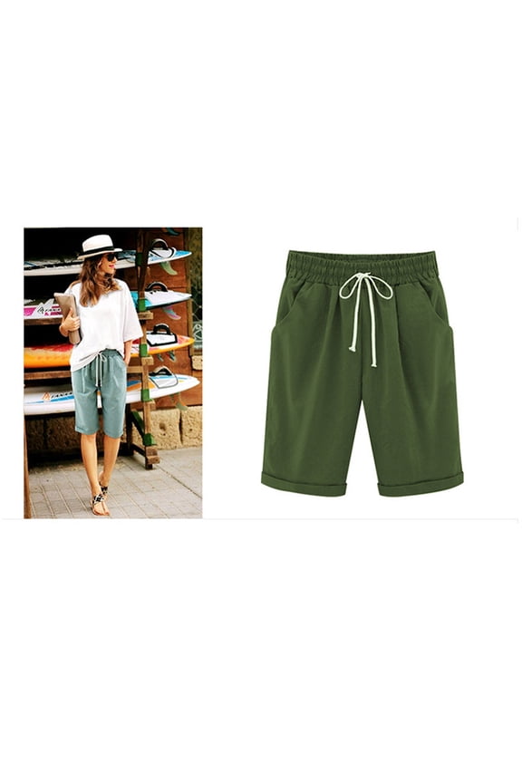 Clearance Shorts For Women,Summer Solid Large Size Cotton Linen Shorts for Teen Girls Dark Blue 4