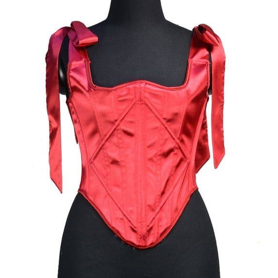 AXXD Corsets for Men Clearance,Lace-up Floral Print Fishbone Court Vintage Corset Straps Tank Top Big Saving For Her Red 8
