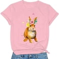 thumbnail image 1 of AXXD Easter Bunny Tops For Women,Bunny Printed Pattern Short Sleeve Round Neck Loose T-Shirt Top For Women Savings Clearance! Size 8, 1 of 3