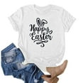 thumbnail image 1 of AXXD Easter Shirts For Women,Printing Short Sleeves Round-Neck Loose T-Shirt Bunny Tops For Big & Tall Clearance Size 10, 1 of 4