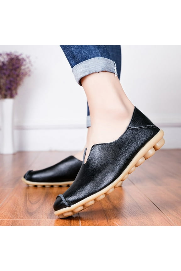 Fall Autumn Gym Slouch Navy Blue Dress Shoes For Women Outdoor Flats Shoes Girls Ladies Shock Resistant Shoes For Clearence