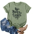 thumbnail image 1 of AXXD Girls Easter Shirt,Printing Short Sleeves Round-Neck Loose T-Shirt Bunny Tops For Women Savings Clearance! Size 12, 1 of 5