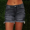 thumbnail image 1 of AXXD Womens Denim Shorts,Mid Waist,Womens Denim Shorts Clearance,Pockets,Gray,2S, 1 of 7
