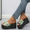thumbnail image 1 of AXXD Green Heeled Sandals for Women Summer Comfort Fish Mouth Flower Bow Knot Sandals Thick Sole Mothers Day, 1 of 9