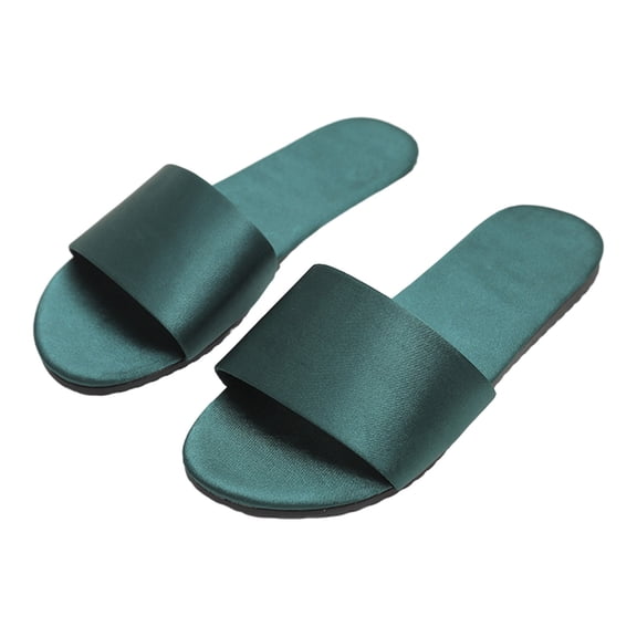 AXXD Green Sandals Women Summer Flat Trendy HomeSatin Casual Fashion Indoor Breathable Flat Sandals Mothers Day