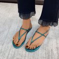 thumbnail image 1 of AXXD Green Sandals for Women 7.5 New Summer Flat Bottom Pintoed Roman Shoes Beach Sandals, 1 of 5