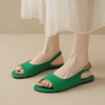 thumbnail image 1 of AXXD Green Sandals for Women 9.5 Summer New Buckle Fish Mouth Sandals Color Flat Shoes, 1 of 5