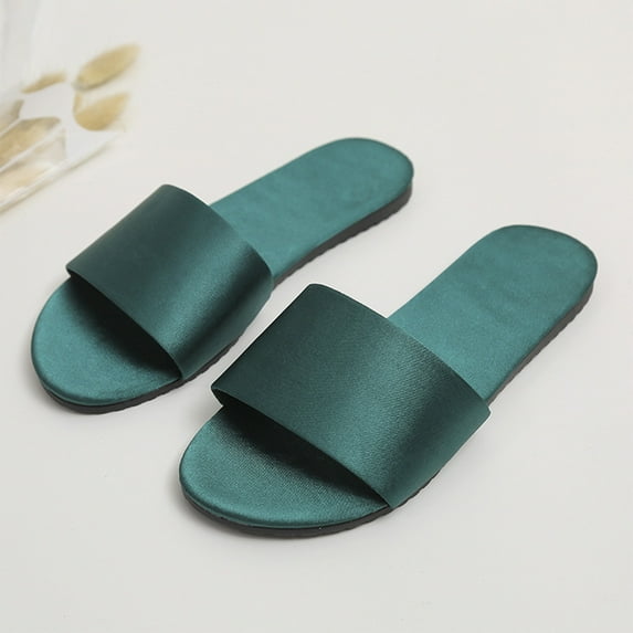 AXXD Green Shoes for Women Sandals Summer Flat Trendy HomeSatin Casual Fashion Indoor Breathable Flat Sandals Mothers Day