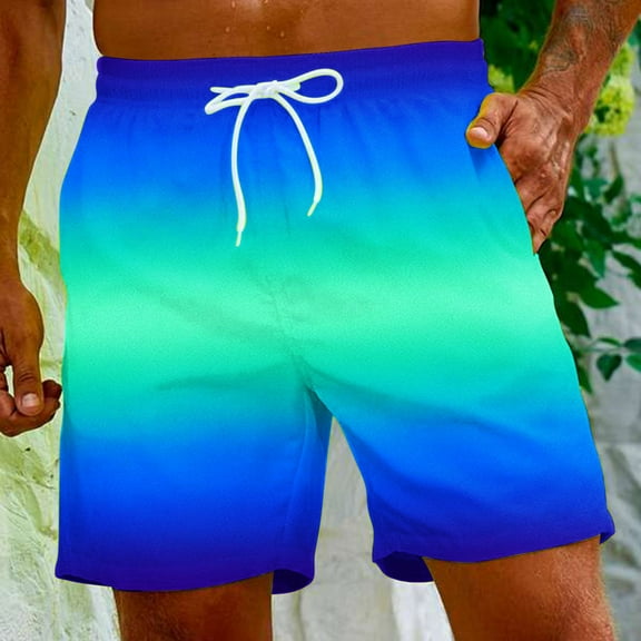 AXXD Gym Shorts Men Summer Plus Size Gradient Printing Special Print Beach Casual Trouser Shorts New Arrival