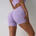 thumbnail image 1 of AXXD Yoga Shorts With Pockets,Yoga Shorts With Pockets for Women,Women Athletic Yoga Casual Stetch Shorts,Solid,High Waist Rise,Butt Lifting,PocketPurple,S (US:4), 1 of 3