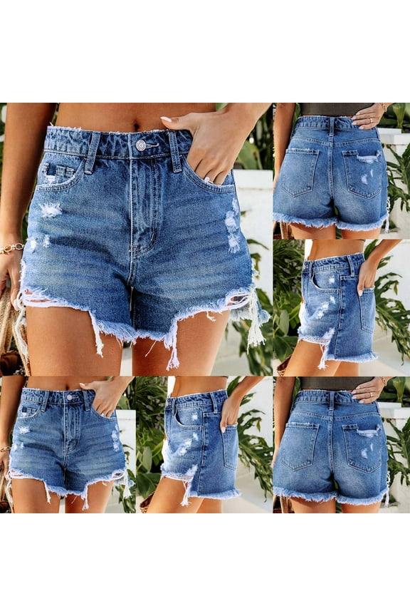 Gym Shorts Women Summer Broken Denim Shorts Ripped Jeans High Waisted Hotpant Fit Pantalones Mother's Day