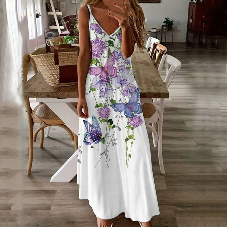 AXXD Hawaiian Dresses For Women Below the Knee Ruffle