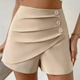 thumbnail image 1 of AXXD High Waist Biker Shorts for Woman Summer Classic All Match Pleats Slim Button Short Trouser Shorts Mother's Day, 1 of 5