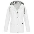 thumbnail image 1 of AXXD Hood Solid Windproof Plus Size Athletic Women Rain Jacket Clearance White Size 2xl(Us:16), 1 of 1