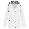 thumbnail image 1 of AXXD Youth Rain Jacket Hood Solid Windproof Plus Size Athletic Women White Size 2xl(Us:16), 1 of 1