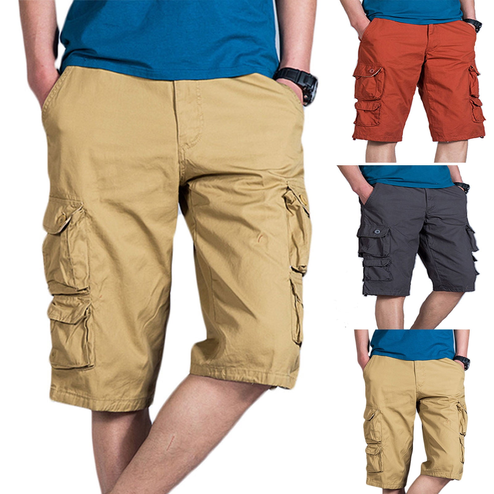 AXXD Khaki Athletic Shorts For Men Fashion Man Casual Sport Bandage