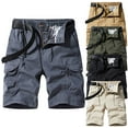 thumbnail image 1 of AXXD Khaki Cargo Shorts For Men Summer Workwear Shorts Multi Pocket Zipper Straight Leg Casual Sports Shorts Clearance, 1 of 8