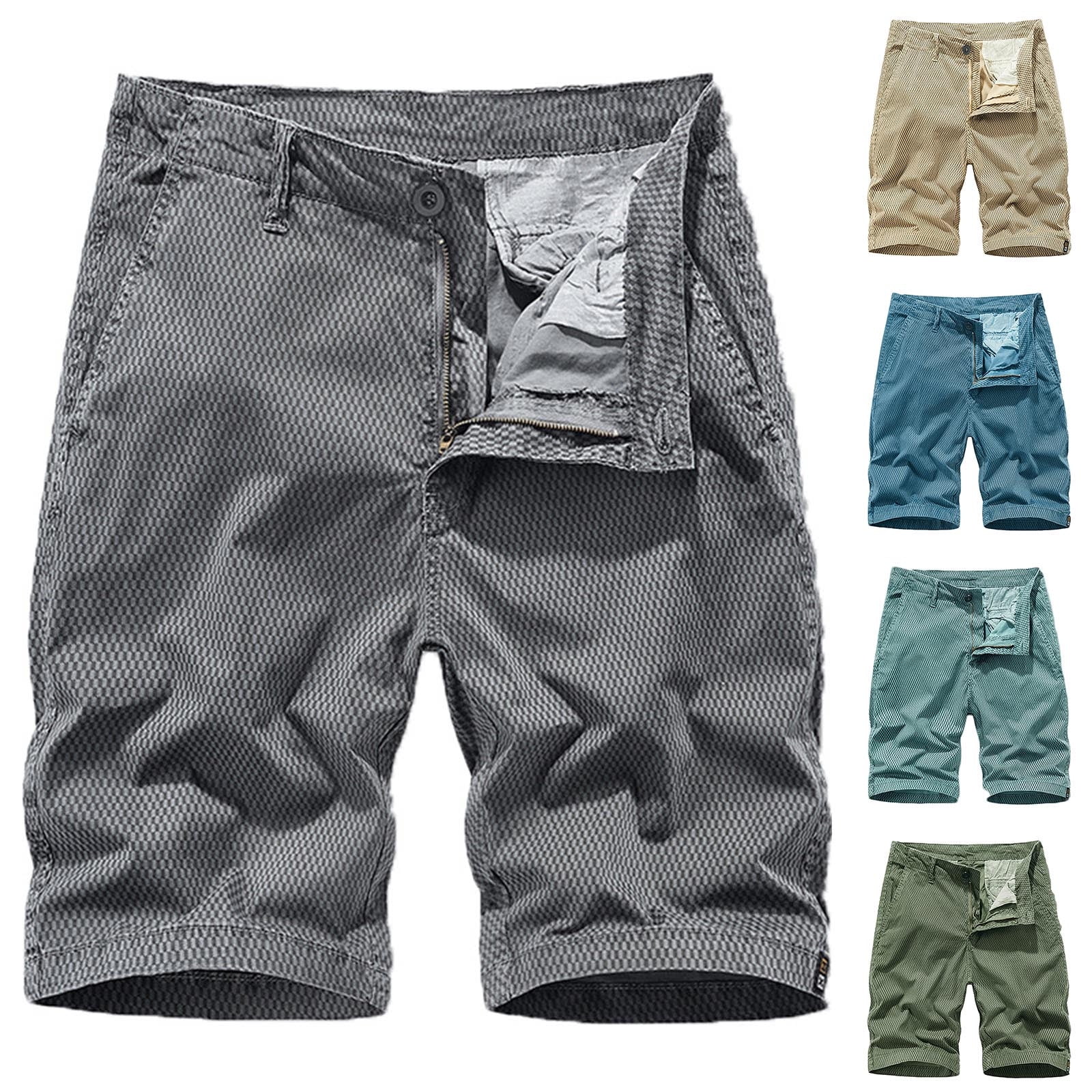 AXXD Khaki Shorts For Men Plus Size Cargo Shorts Multi-Pockets Relaxed ...