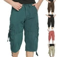 thumbnail image 1 of AXXD Khaki Shorts Men Summer Casual Pure Color Outdoors Pocket Beach Work Trouser Cargo Shorts Clearance, 1 of 1