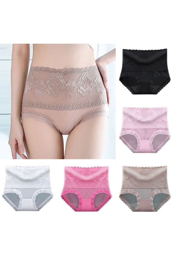 Ladies Underwear Panties High Waisted Sexy Lace Silk Solid Color Briefs Ventilate Netting Underpants New Arrival