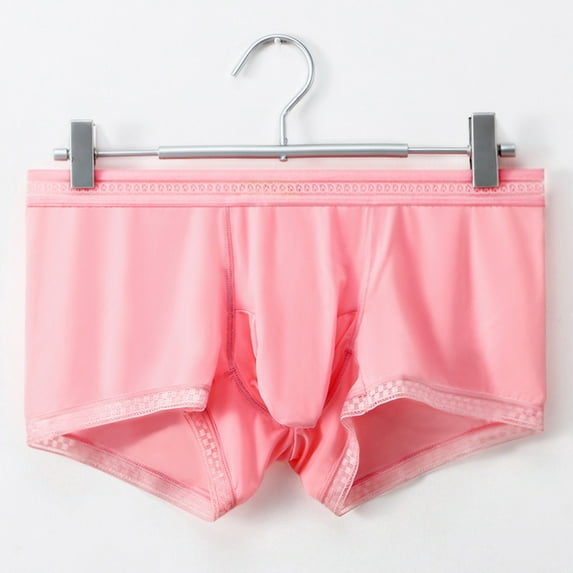 AXXD Men Boxers,Silky Comfortable Christmas Fitness Colored Classic Fit Exercises Low-Rise Shorts For Regular&Big Man Clearence (6 Pink)