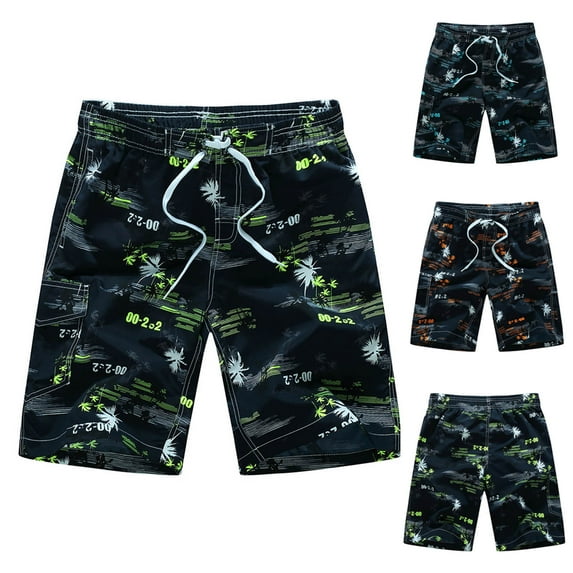 AXXD Men Cargo Shorts Summer Hawai Shorts Elastic Waist Drawstring Pocket Capris Beach Home Holiday Shorts Clearance