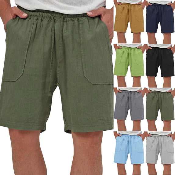 AXXD Men Shorts With Zipper Pocket Summer Casual Comfortable Workout Shorts Drawstring Pockets Elastic Shorts New Arrival