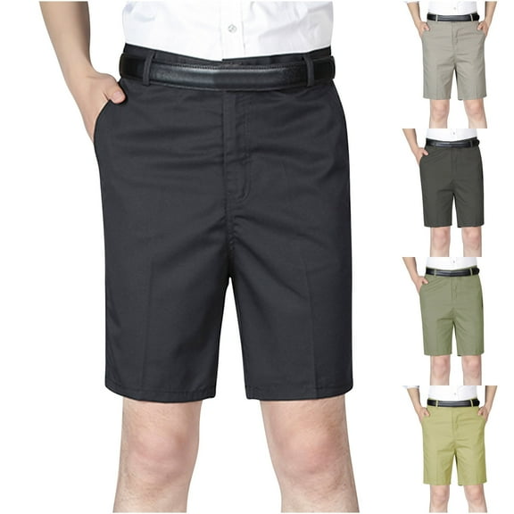 AXXD Men Shorts With Zipper Pocket Summer Casual Pure Color Outdoors Pocket Beach Work Trouser Cargo Shorts Clearance