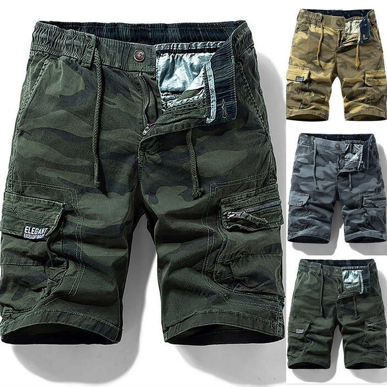 AXXD Men Shorts With Zipper Pocket Summer Shorts Multi