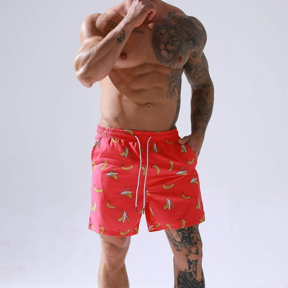 AXXD Men Shorts Zipper Pocket Summer Beach Pants Large Size Casual Loose Bermudas Shorts Printed Large Pants New Arrival