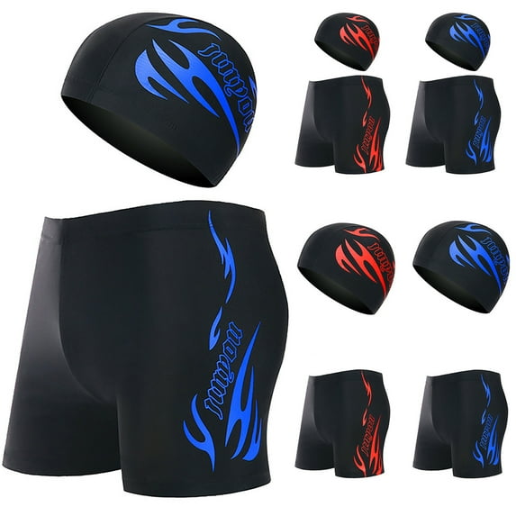 AXXD Men Shorts Zipper Pocket Summer Leisure Hot Spring Beach Shorts Shorts Swimming Trunks + Swimming Cap New Arrival